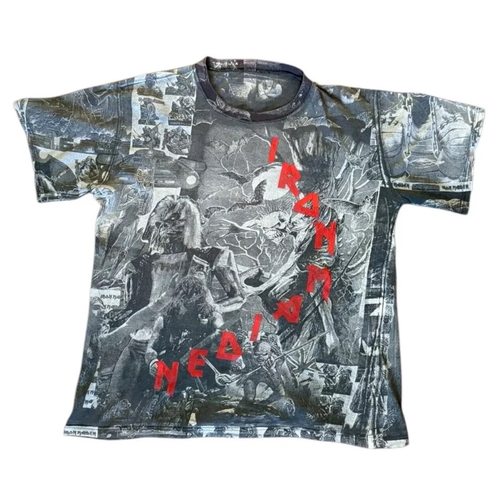 Vintage 90’s Iron Maiden All Over Print T-Shirt European Size Medium